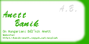 anett banik business card